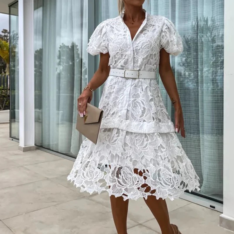 Wanda | Maßgeschneidertes Kleid mit kurzen Ärmeln