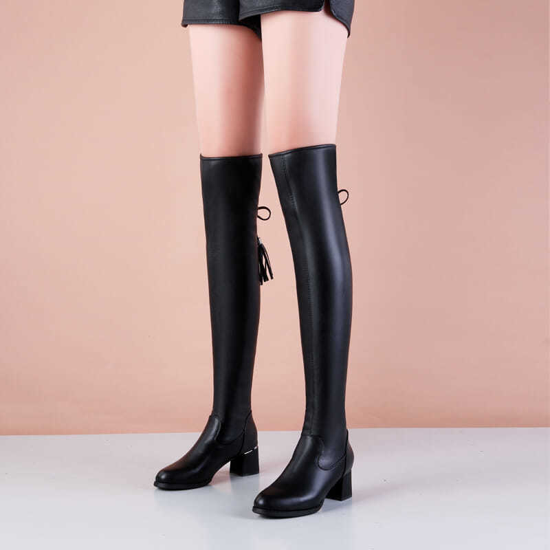 Livia | Elastische weiche warme Stiefel mit Schleife