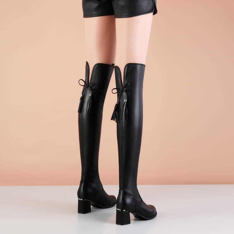 Livia | Elastische weiche warme Stiefel mit Schleife