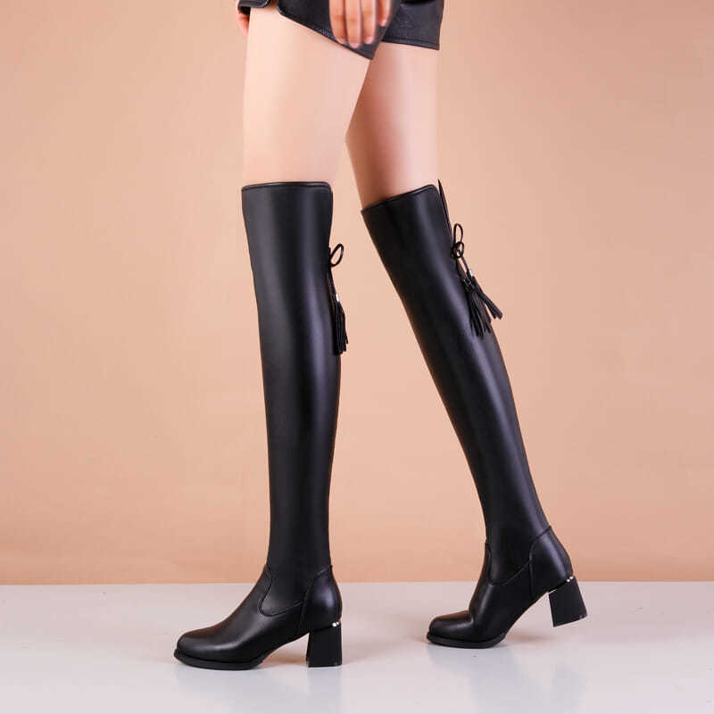 Livia | Elastische weiche warme Stiefel mit Schleife