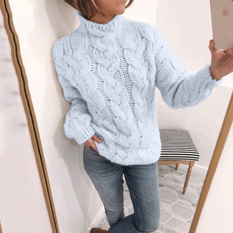 CozyKnit Rollkragenpullover | Zopfmuster und weicher Strick