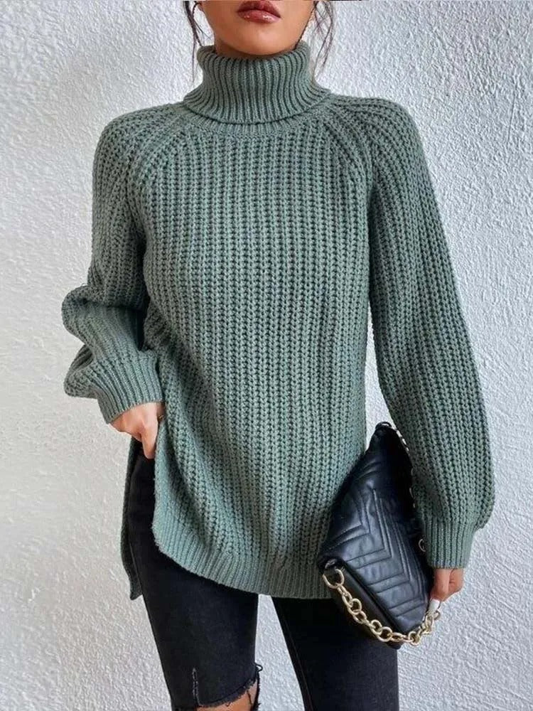 Strickpullover mit Rollkragen