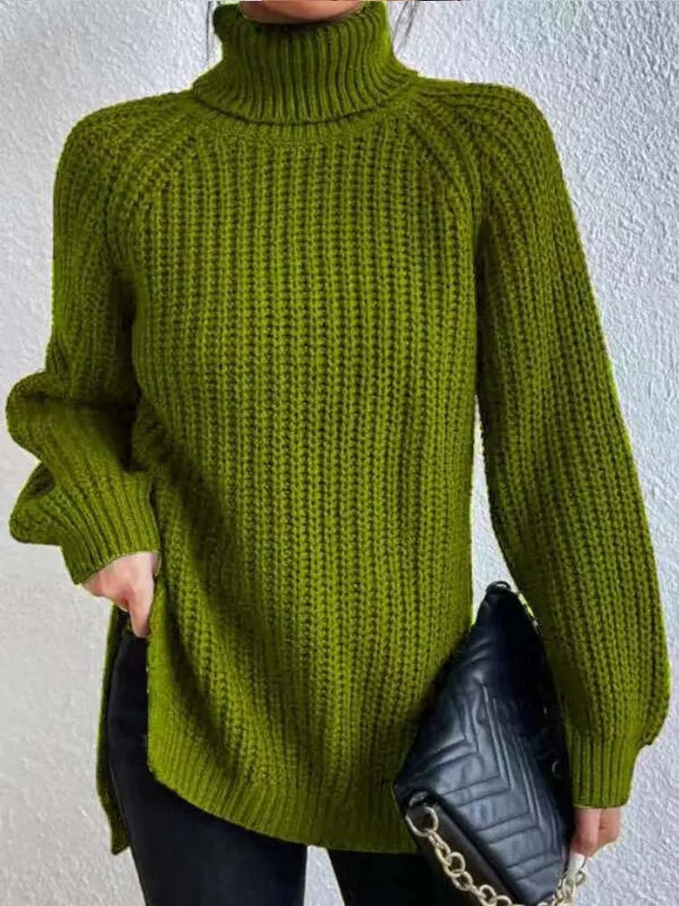 Strickpullover mit Rollkragen