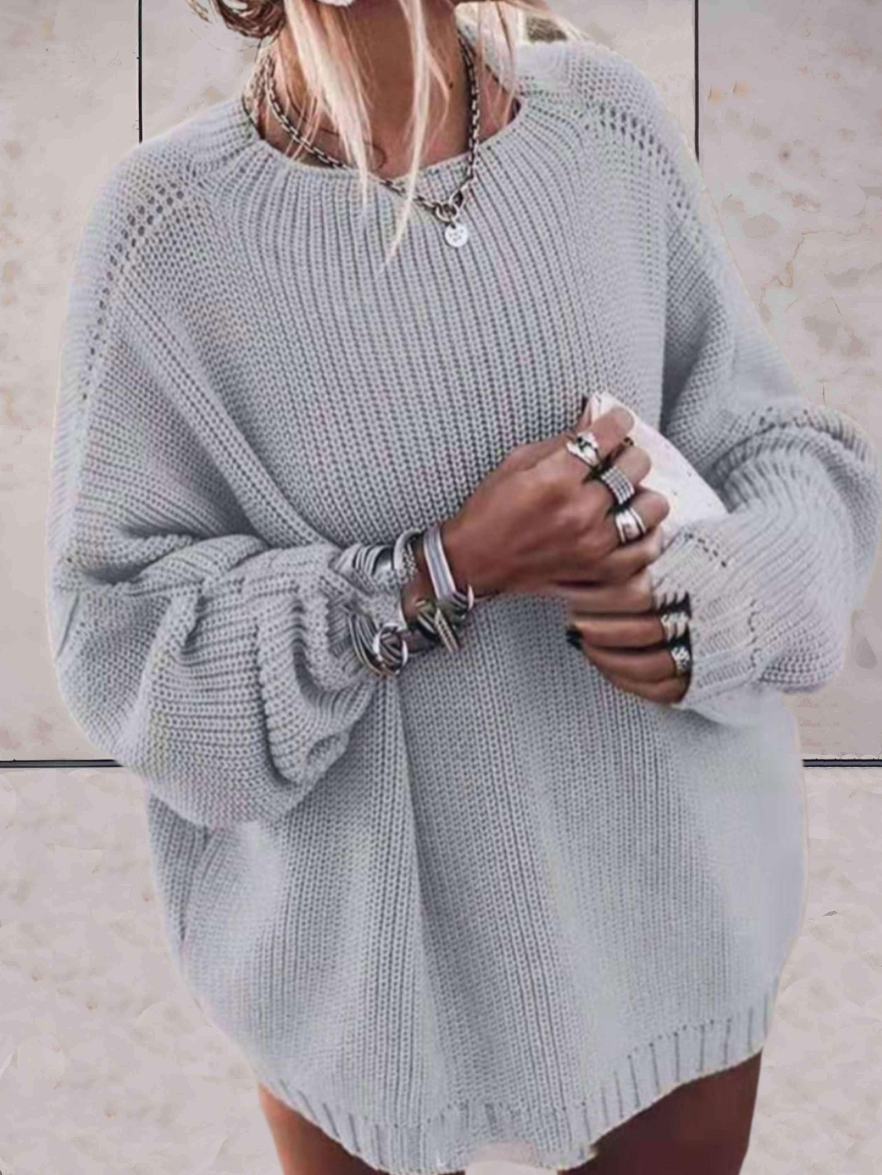 Vera | Schlichter Oversized-Strickpullover mit Rundhalsausschnitt