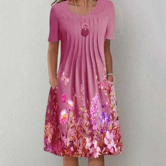 Ulla - Plissiertes Minikleid mit Blumenmuster